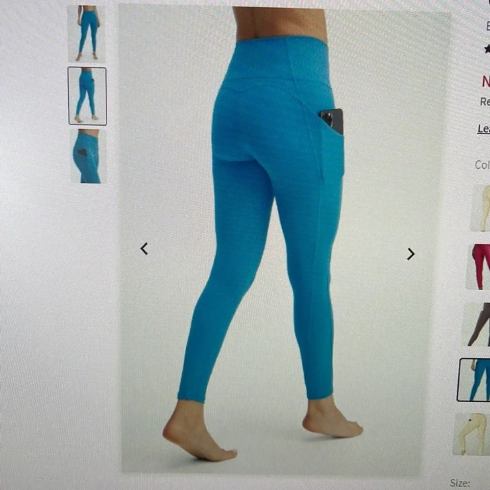 Fabletics Oasis High Waisted 7/8 Length Leggings in - OCEAN WAVE - Picture 2 of 6